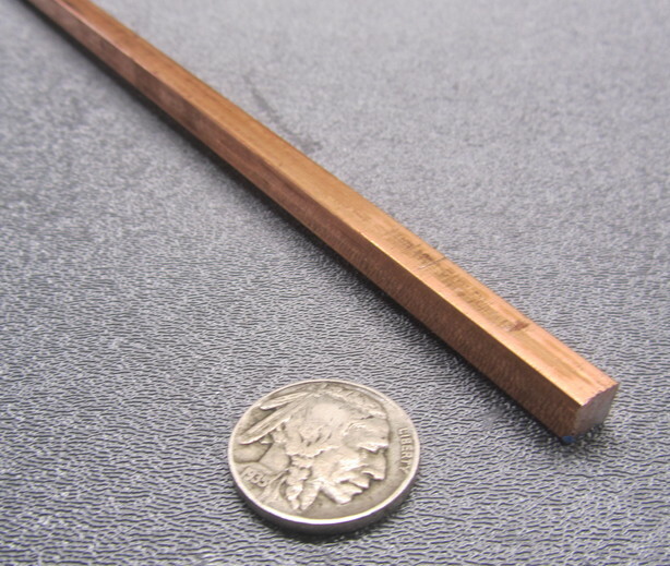110 Copper Square Bar H02, 1/4″ Thick x 1/4″ Wide x 12 Inch Length