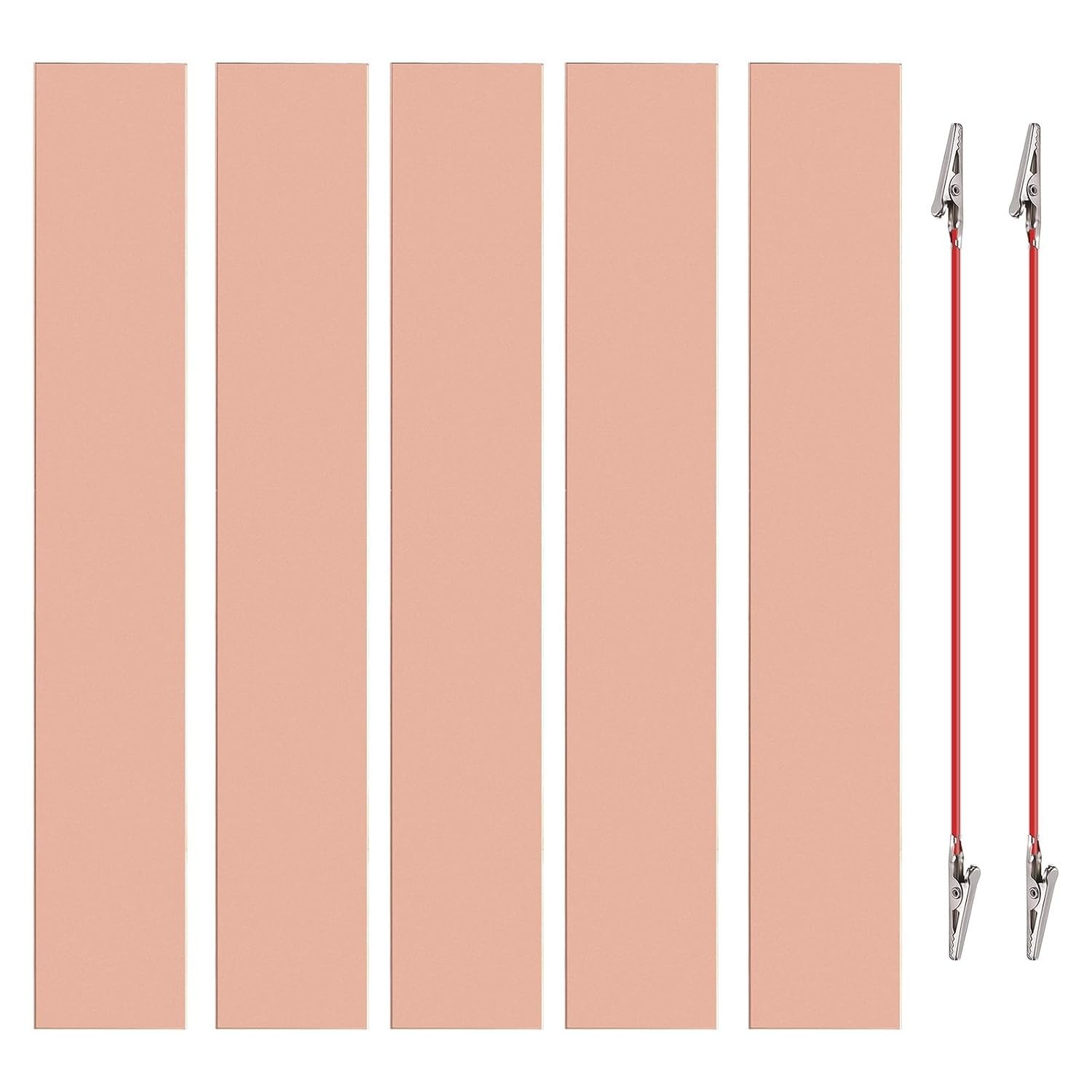 Copper Anode Sheet 5 Pack with Alligator Clips