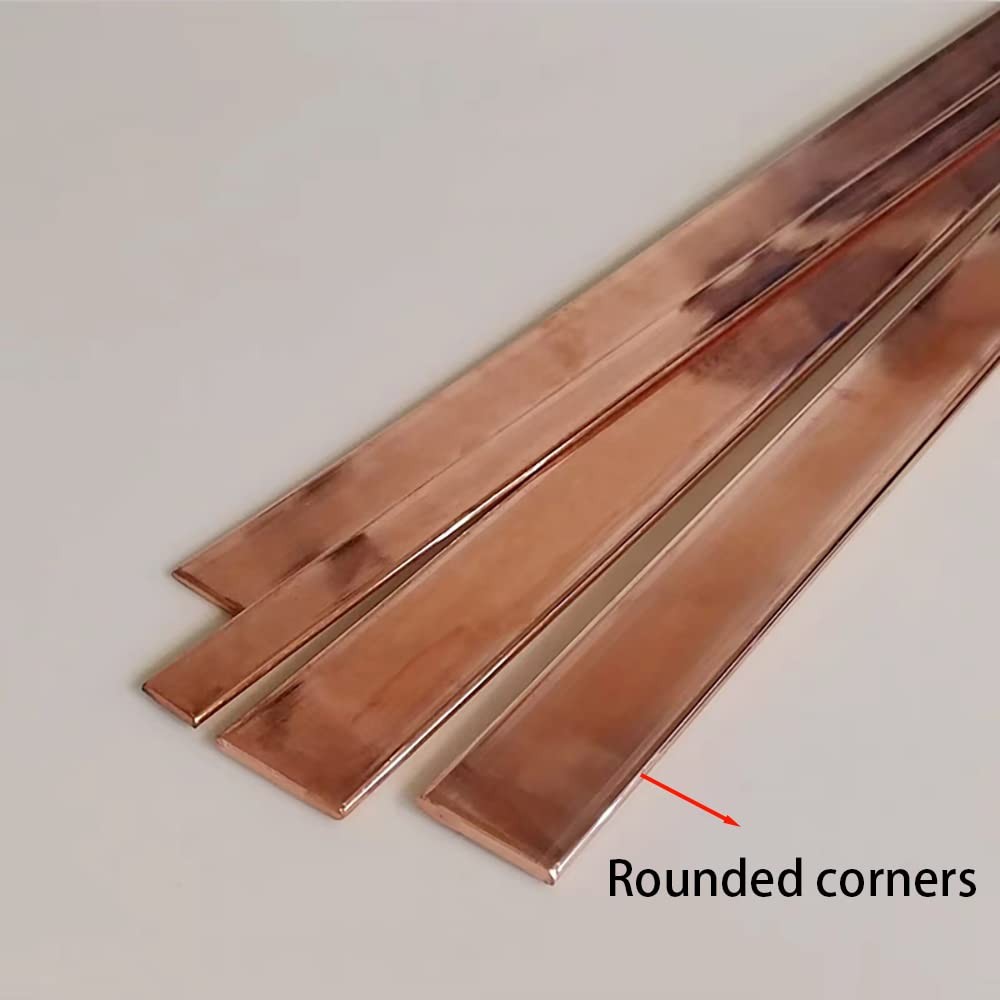 C110 Copper Flat Bar Stock 1/8×0.6×15.7 Inch Battery Connection Plates 4 PCS
