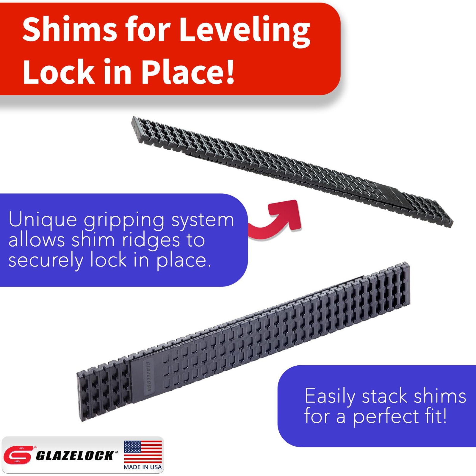 Prescored Plastic Shims for Leveling (12 Pack) 7-3/8-Inch Length – Profession…