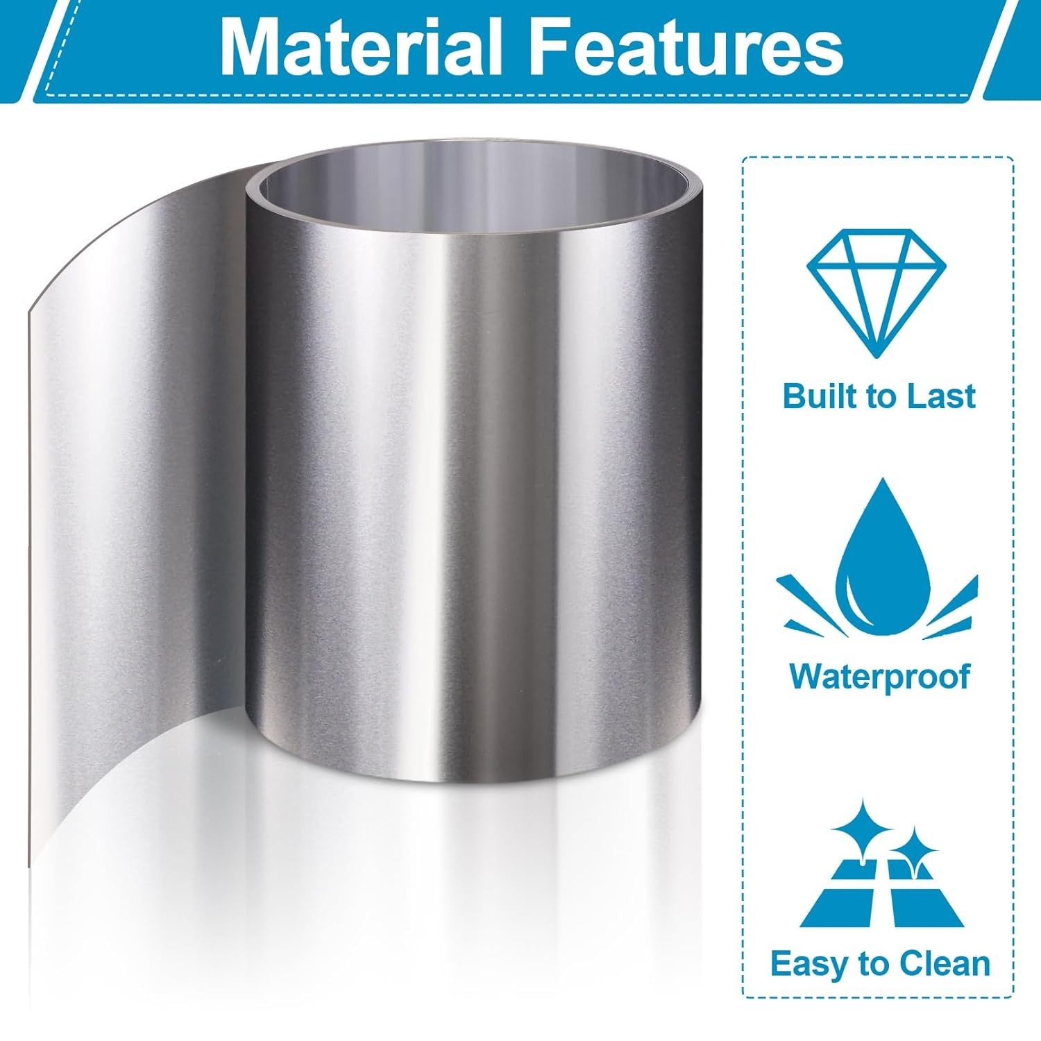 304 Stainless Steel Foil Roll, 6″ x 10Ft Stainless Steel Sheet, Full…