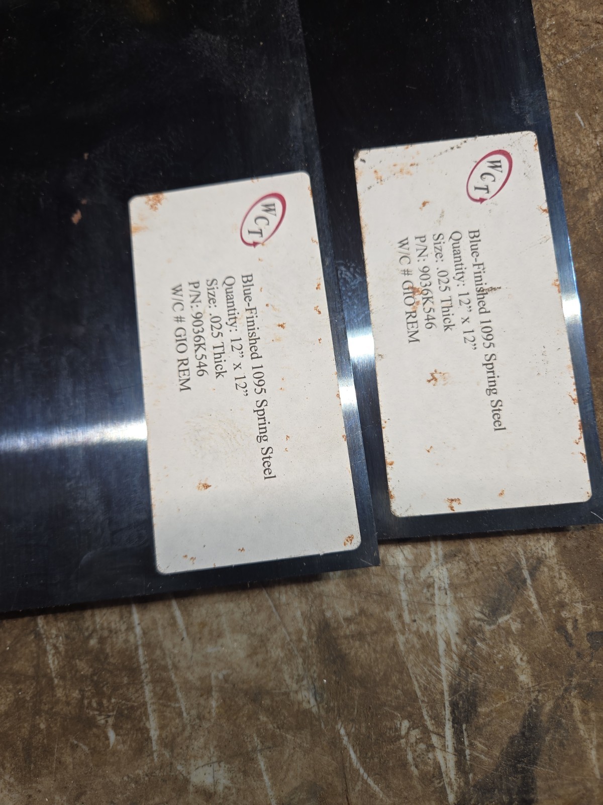 Blue Finished 1095 Spring Steel 12″X12″ Lot Of 6 Sheets