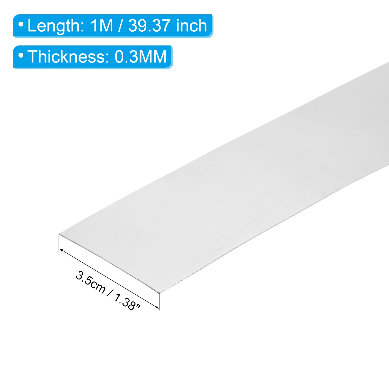 1 2/5inx39.37in Stainless Steel Foil Roll, 1pcs Flashing Roll Roofing 0.3mm