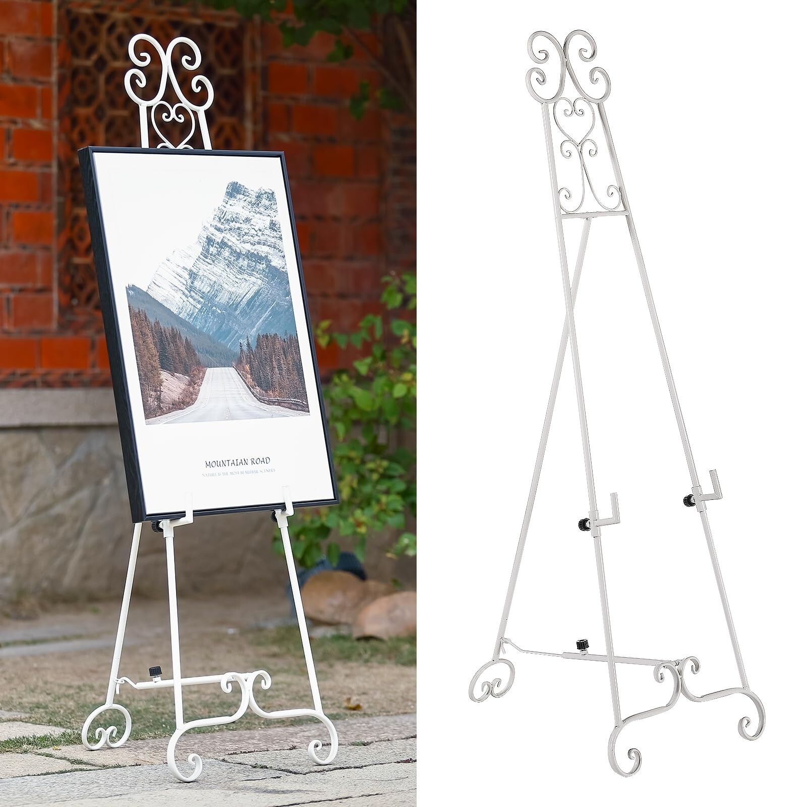 55.5″ X 23.62″ Metal Scroll Extra Large Free Standing Adjustable Display Stan…