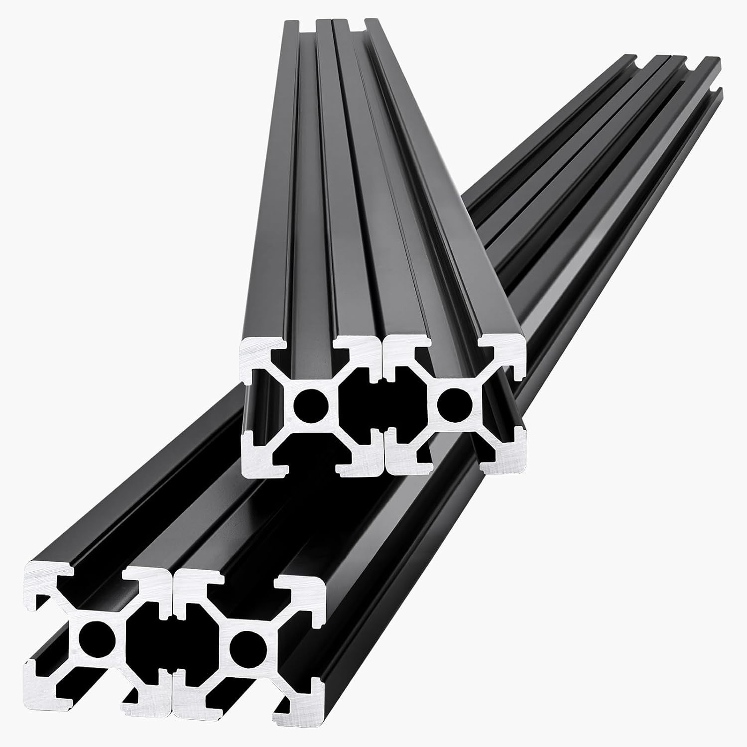 VEVOR 2020 Aluminum T-Slot Extrusion black anodized 1200 mm 4-pack