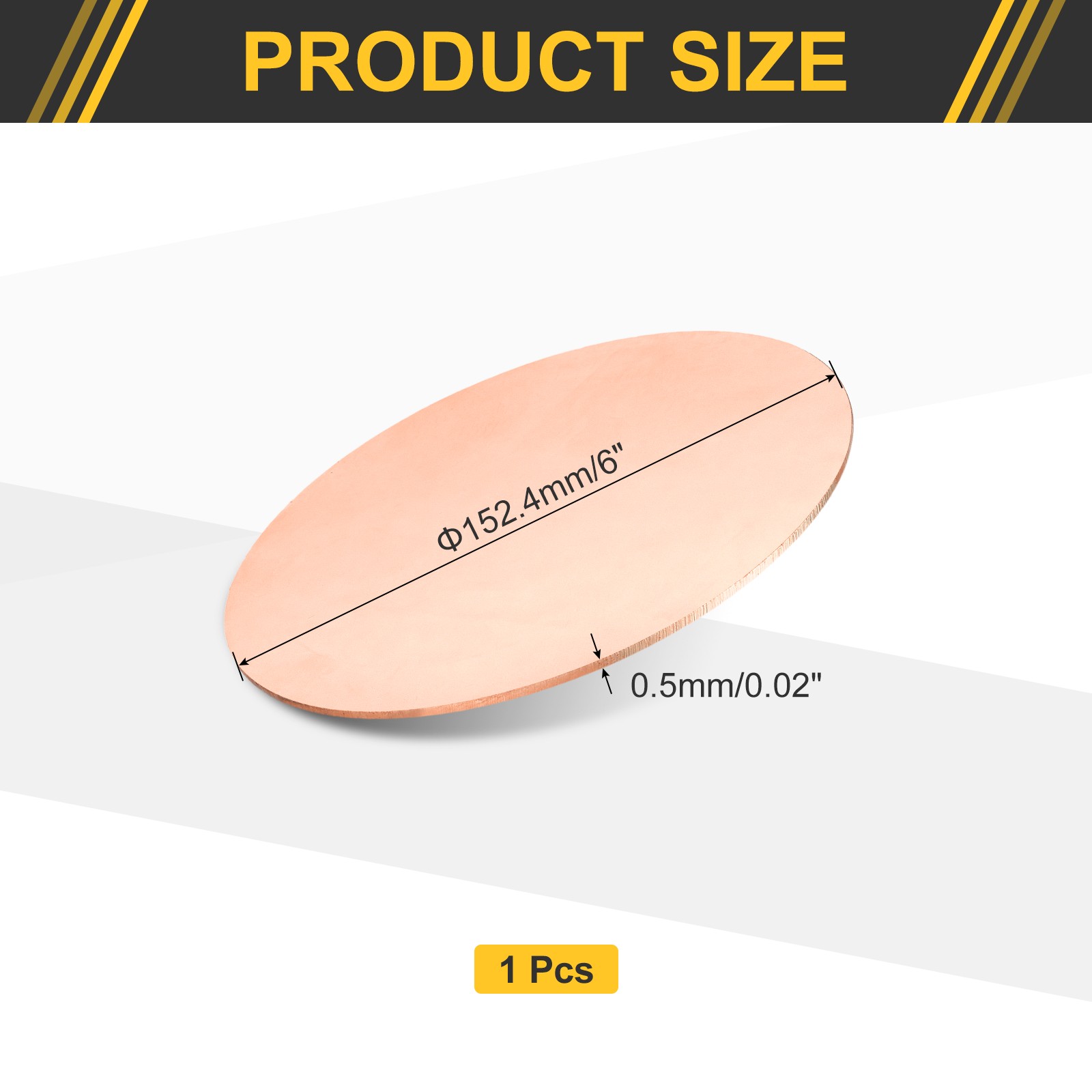 0.02″ Thick 6″ Dia Copper Round Plate C1100 Pure Copper Sheet