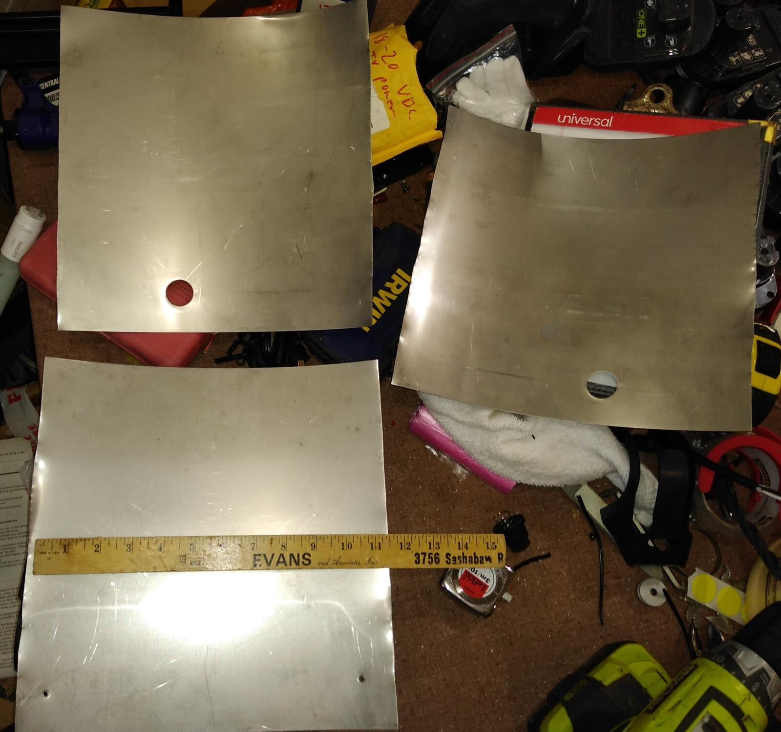 25BB83 STAINLESS STEEL SHEET, 3 PCS, 11″ X 10″ NET, 12″ X 11″ GROSS, 0.016″