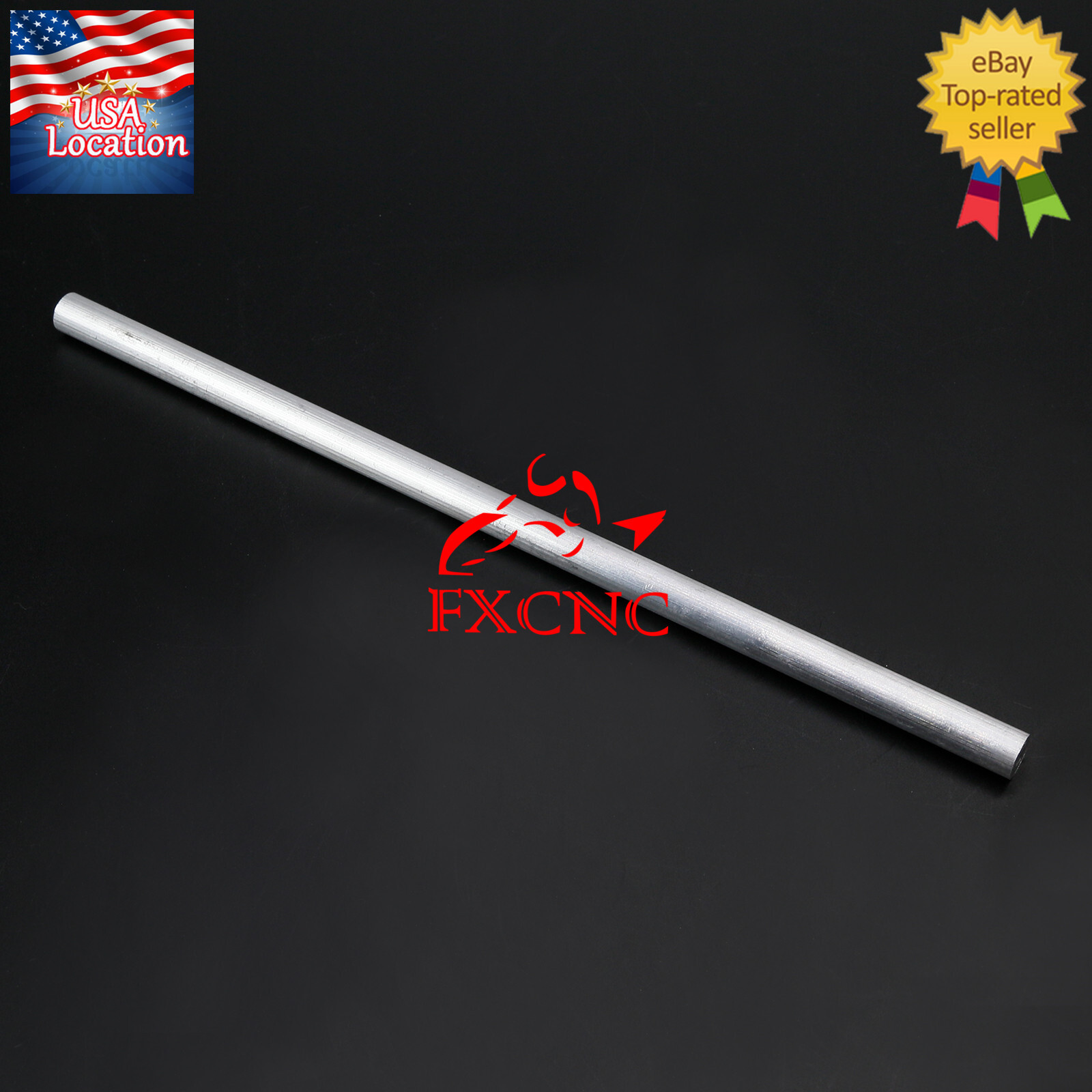 2pcs T6061 Aluminum Rod Stick Hollow Material Length 300mm Hole 5mm Width 12mm