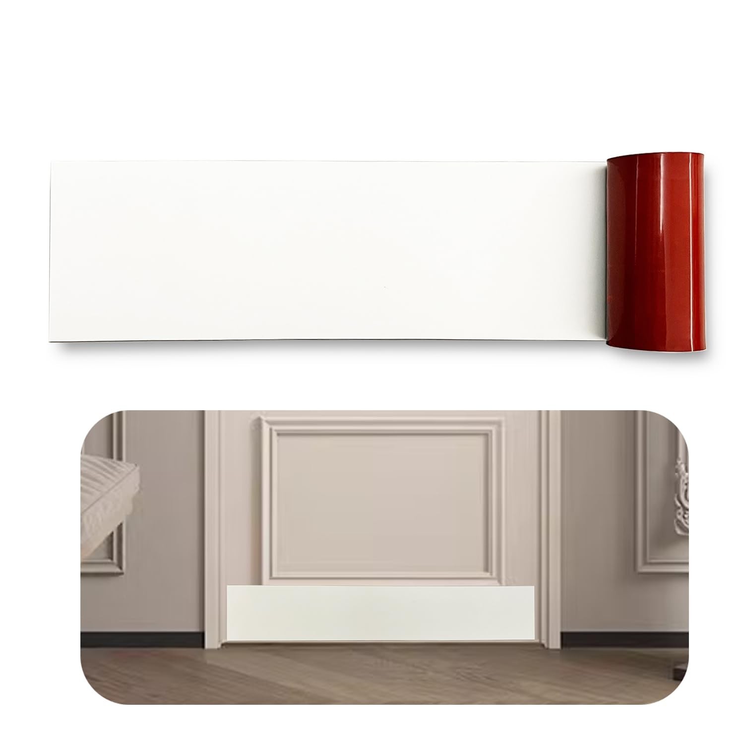 Silicone Rubber Door Kick Plate 8×30 Inch Self Adhesive White Cut-to-Fit Kick…