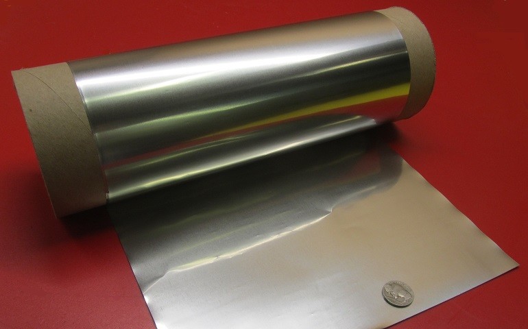 321 Weldable Stainless Steel Foil, .002″ Thick x 10.0″ Wide x 10 Foot Length
