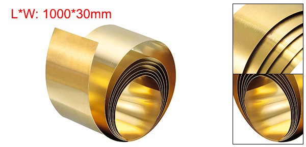 Brass Sheet Roll 0.2x30x1000mm Brass Foil Roll Brass Strip Gold
