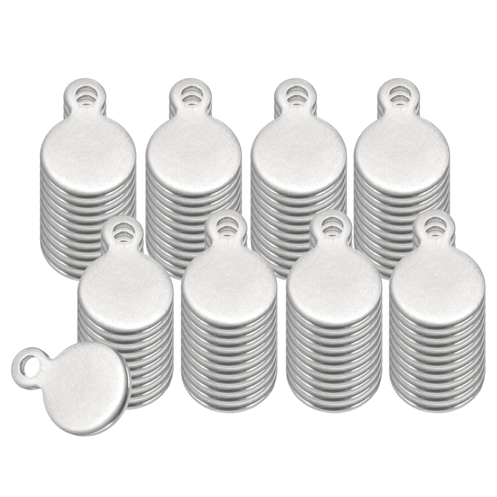 80 Pcs 1/4 Inch Round Metal Stamping Blanks, Silver Tone Blank Tags