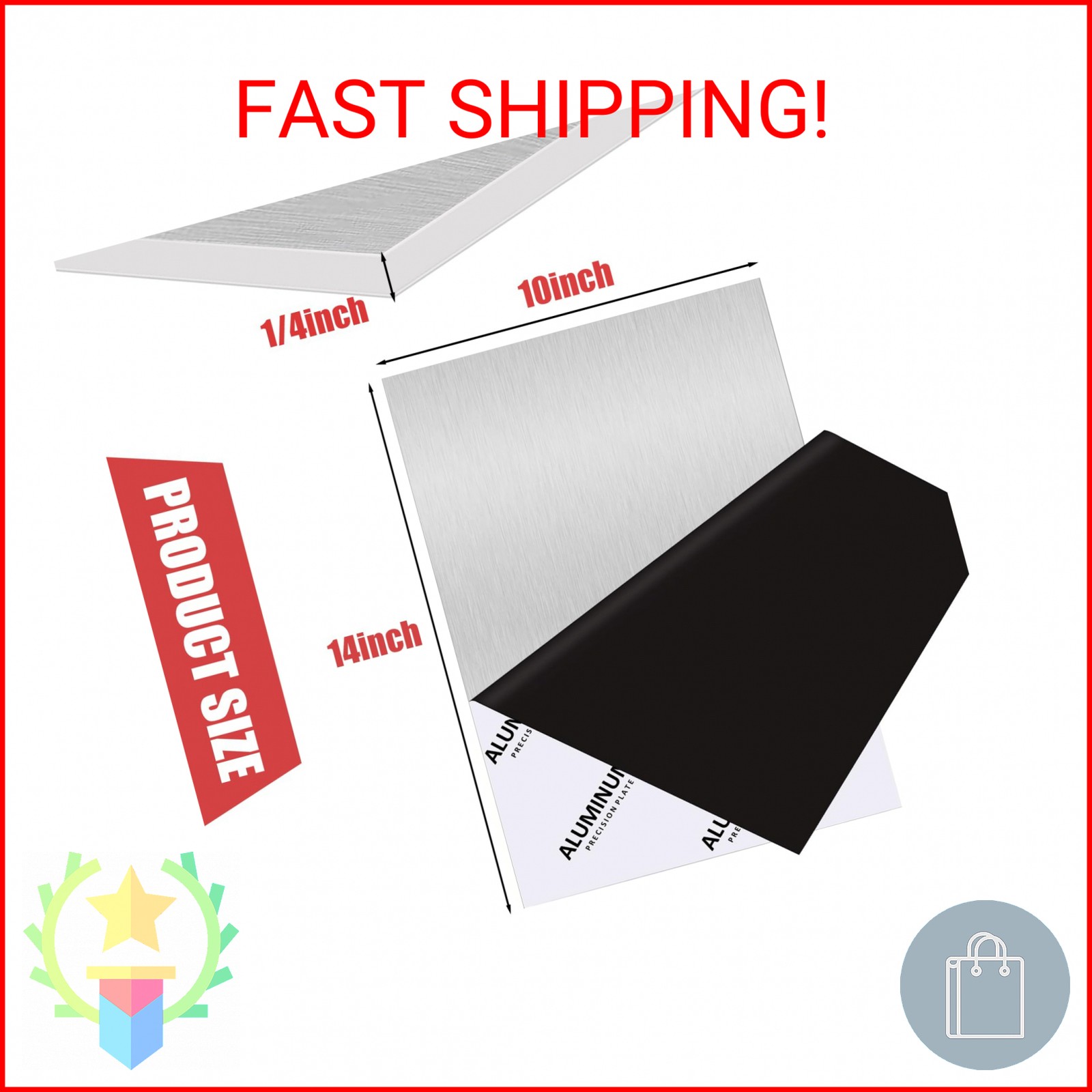 6061 Aluminum Sheet Plate, 10″ x 14″ x 1/4″ Thickness Heavy Duty Aluminum Sheets