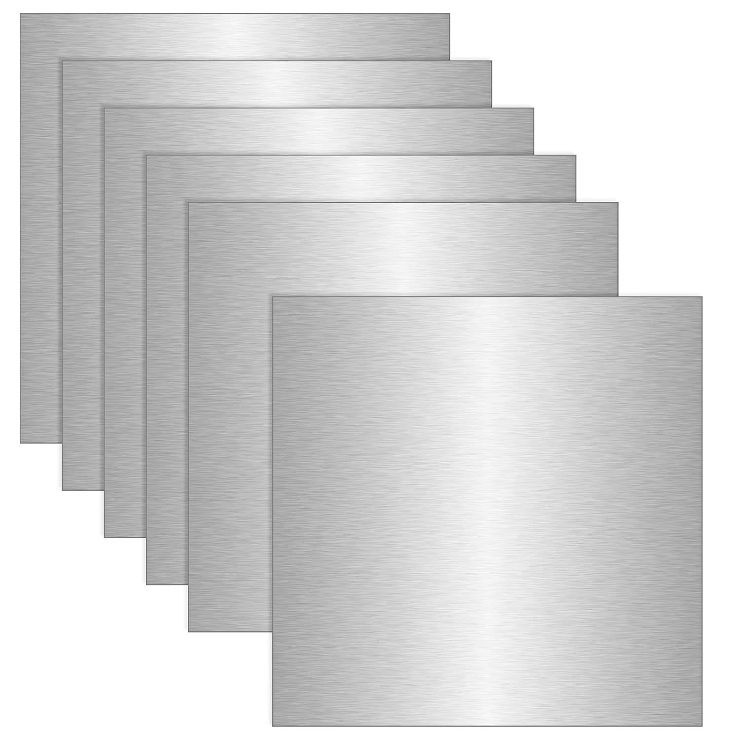 6 Pack 5052 Aluminum Sheet Metal 12 x 12 x 1/64 (0.02”) Inch Thin Flat Plain A