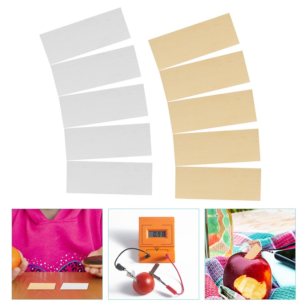 5 Pairs Durable Zinc and Copper Sheets for Electroplating and Educational Use