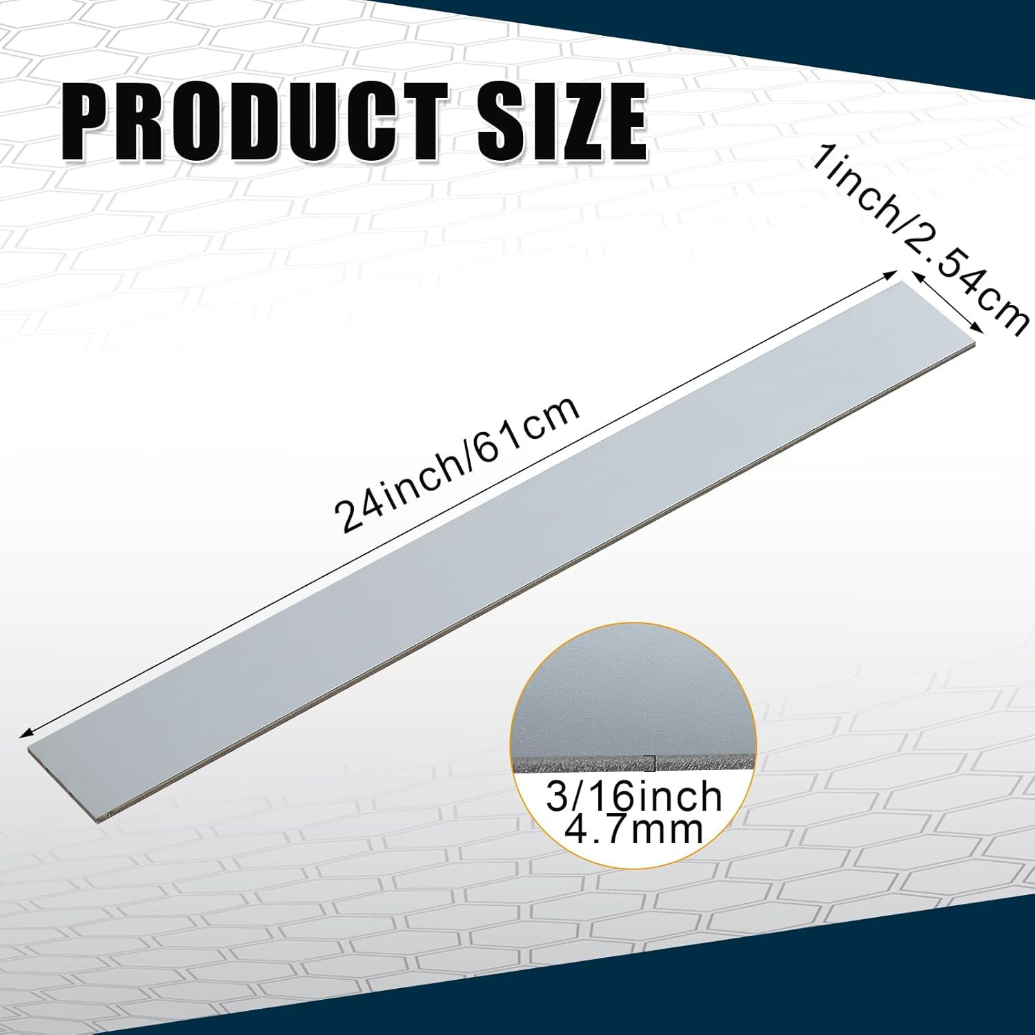 2 Pcs 304 Stainless Steel Flat Bar, 3/16″ Thickness, 1″ Width, 24″ Length 2B Fin