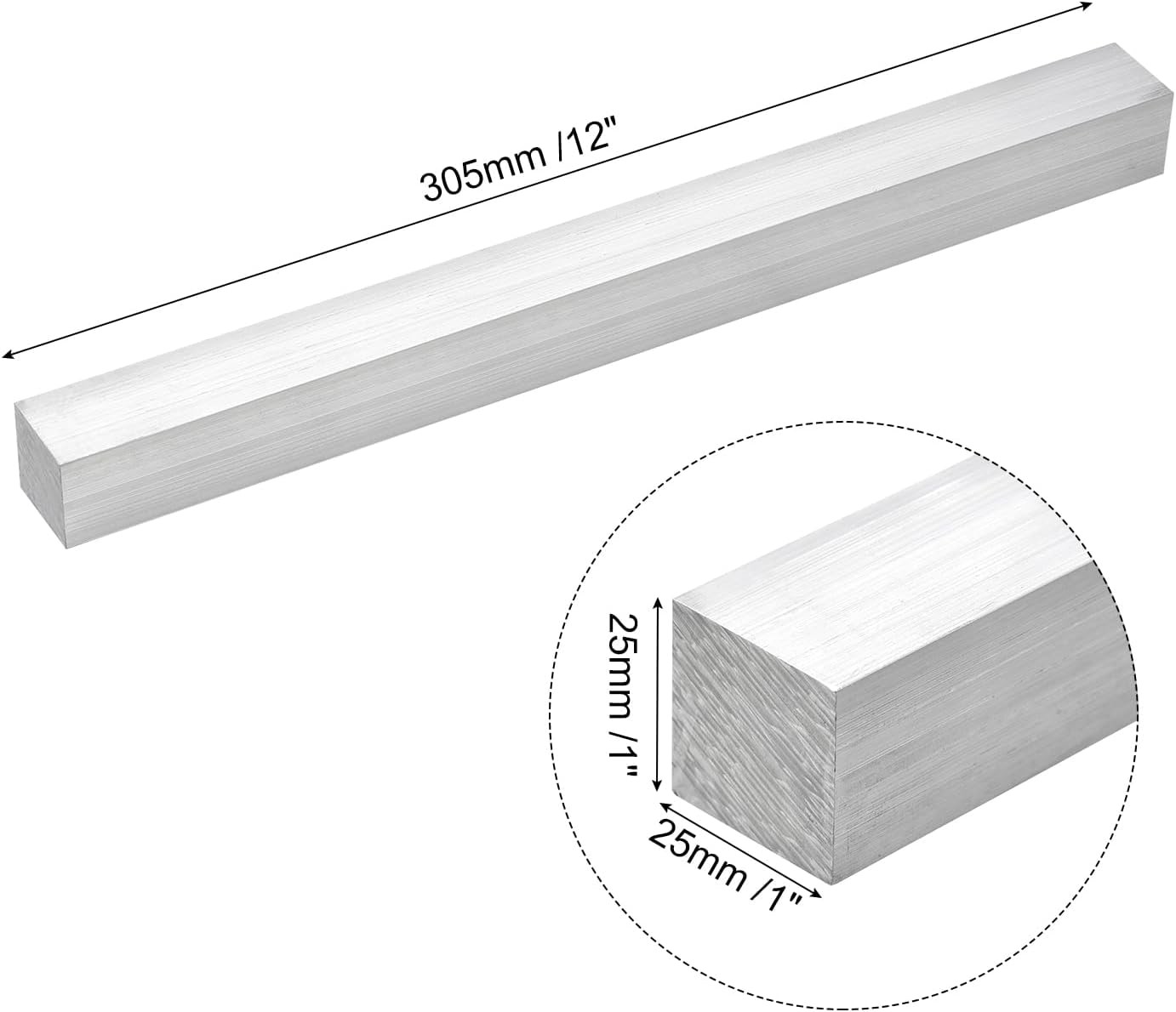 uxcell Square Aluminum Flat Bar, 1″ Thickness 1″ Width 12″ Length Square Alum…
