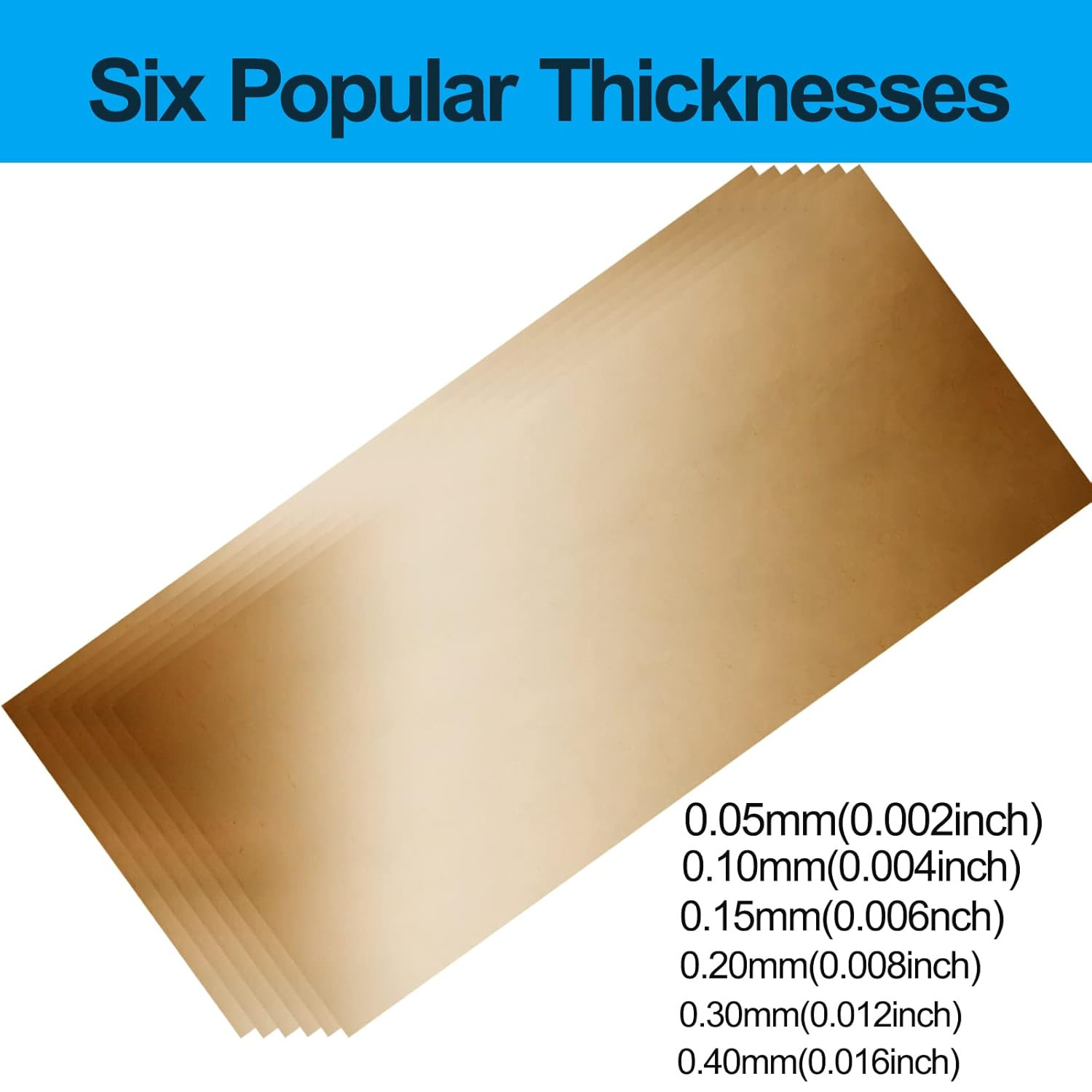 Brass Shim Stock Assortment – 6″ Length X 3″ Width, 0.002″, 0.004″, 0.006″, 0.00