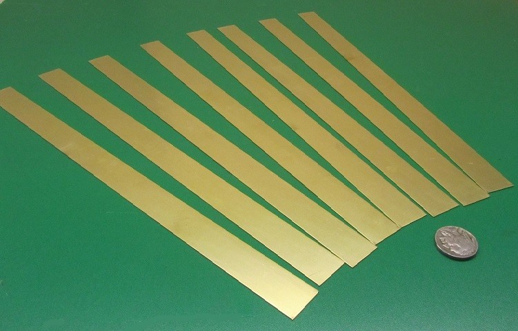 260 Brass Flat Bar .016″ (+/- 0.002″) Thick x 3/4″ Wide x 1 Foot Length, 8 Units