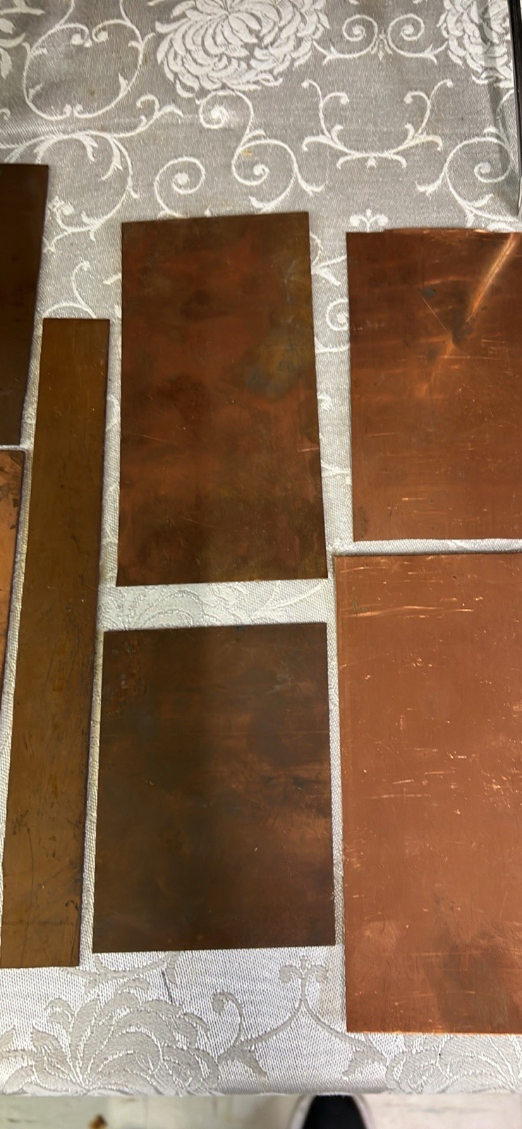 8 Pieces Copper Sheets Plates for Crafts/ Enamel Various SizesNew/old Inventory