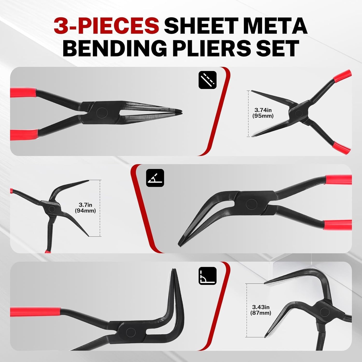 3-Piece Hand Seamer Set, Metal Bending Pliers