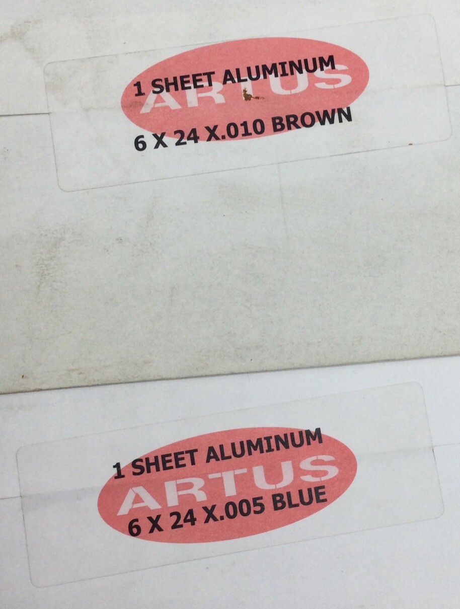 Artus 1 Sheet Aluminum 6 x 24 x .005 (Blue & Brown) NOS