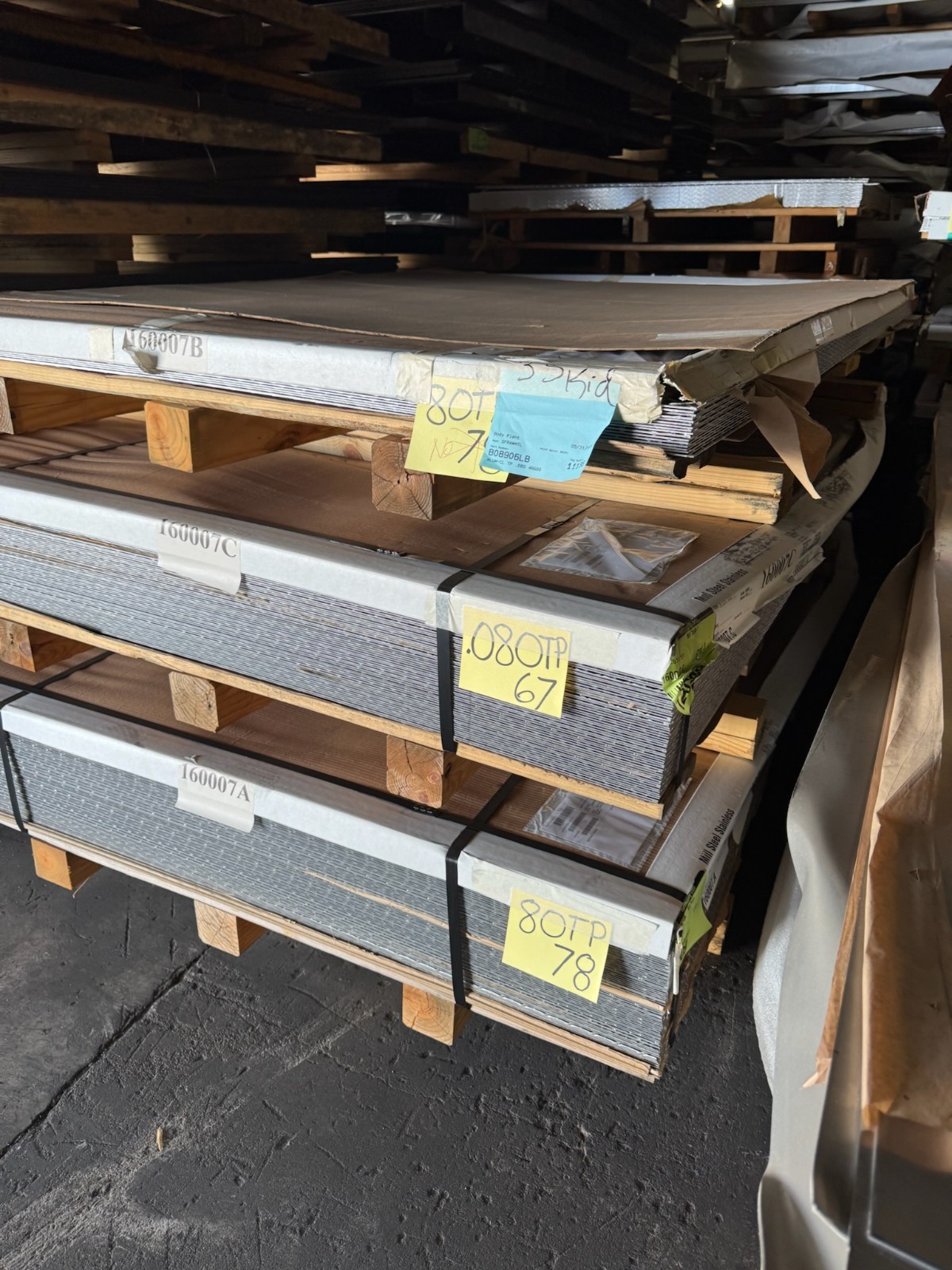 aluminum sheets 80inx60in (174 sheets) 30003H22, 120×60 (95 sheets)