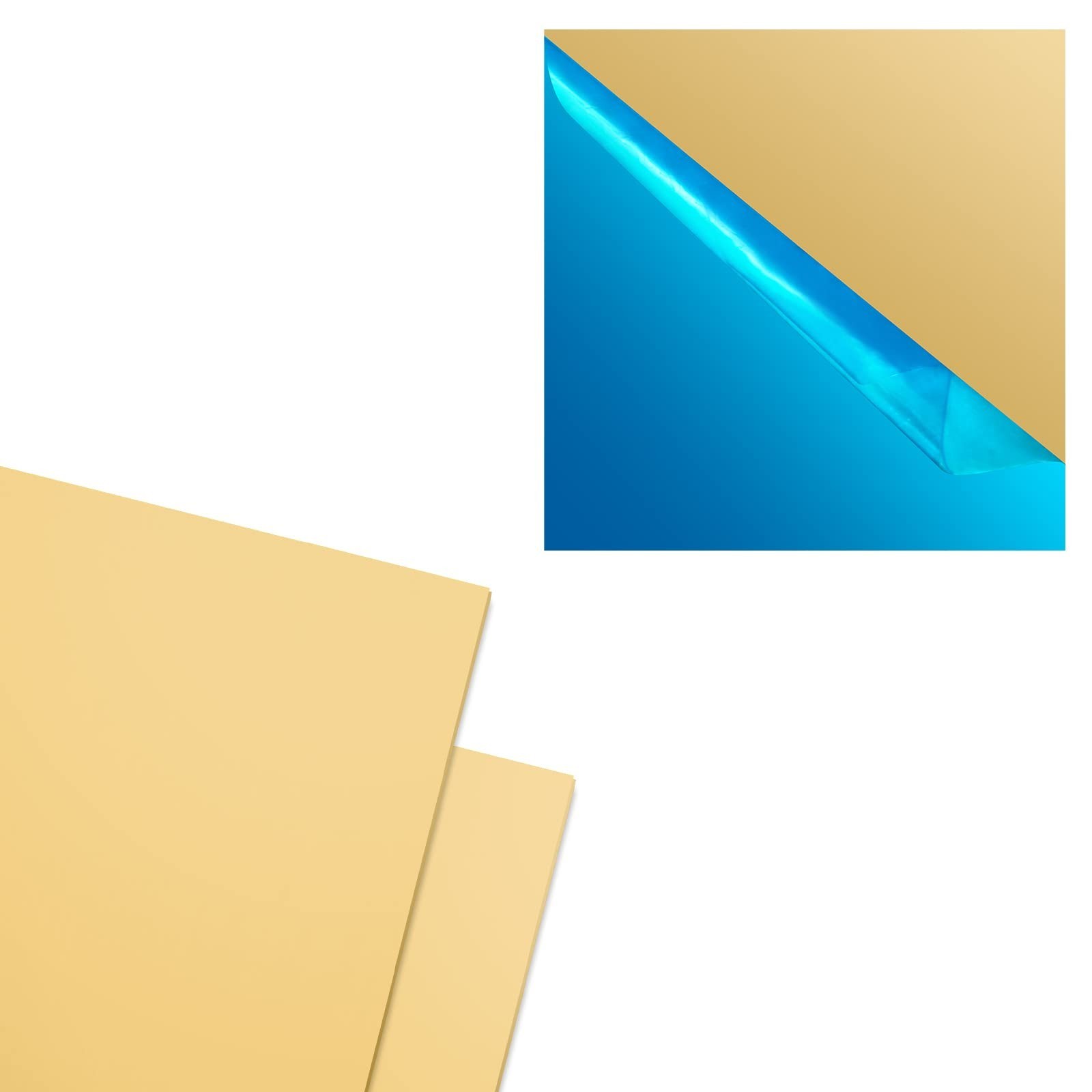 2 Pcs Brass Sheet 6″ x 6″ 24 Gauge (0.5mm) Thickness Film Attached
