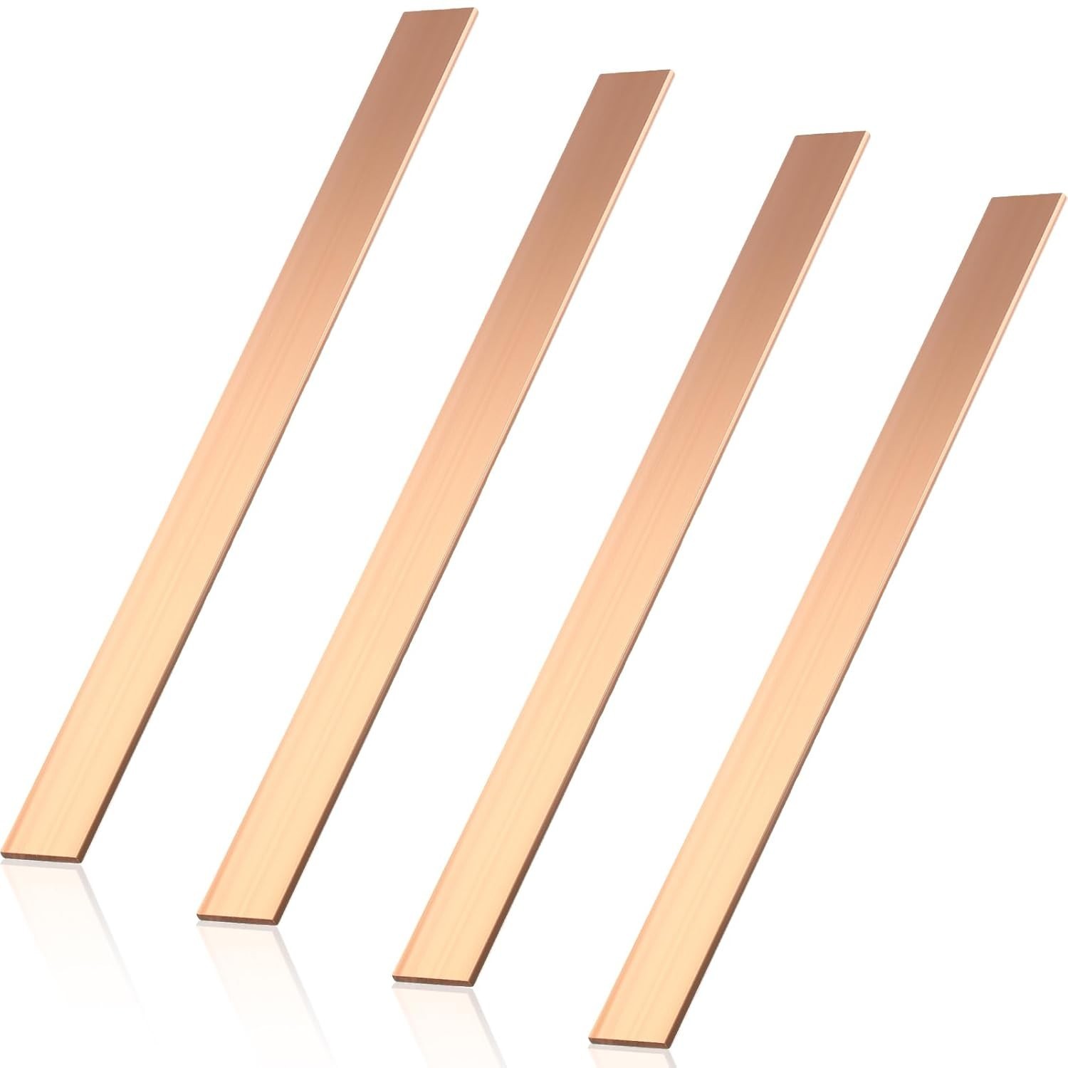 Gisafai 4 Pieces C110 Copper Flat Bar 1/8″ x 1″ x 12″ Long Solid Copper Bus B…