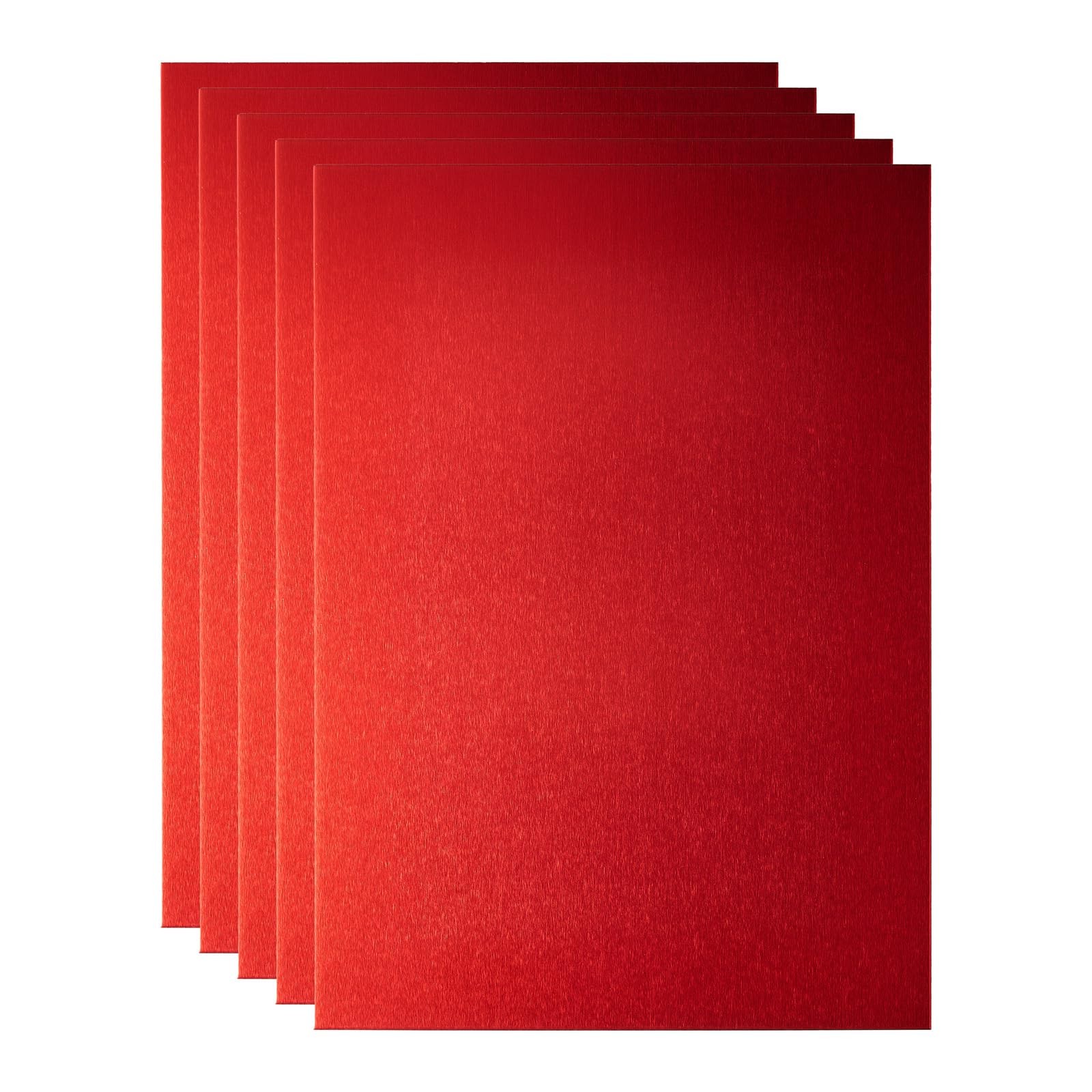 5 PCS Red Anodized Aluminum Plates 5x7x1/32 Inch Laser Engraving Crafts