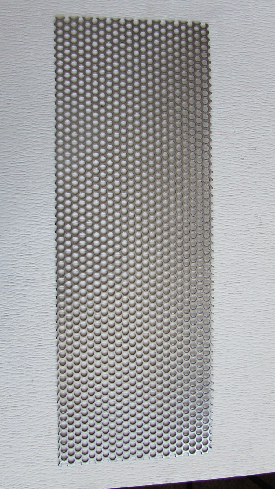 1/4″ HOLES – 16 GAUGE- 304 STAINLESS PERFORATED SHEET—4-3/4″ X 12-3/4″