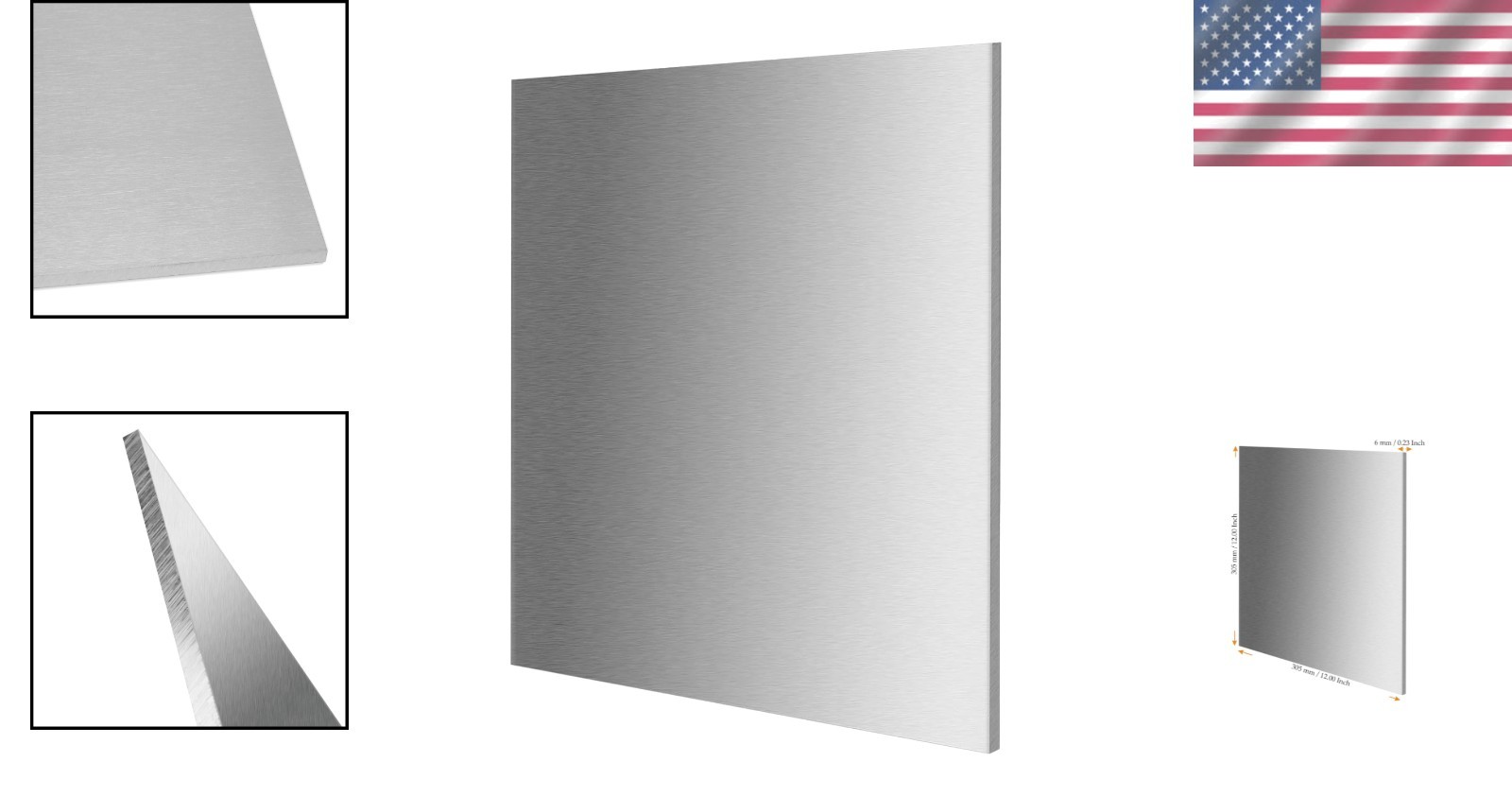 12 X 12 X 1/4 Inch Aluminum Sheet Plate, 300X300X6Mm with Protective Film, Squar