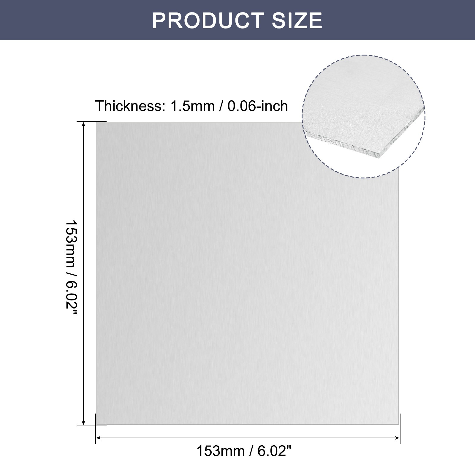 6″ x 6″ x 1/16″ Rectangle 6061 Aluminum Sheet Flat Metal Plate Stock