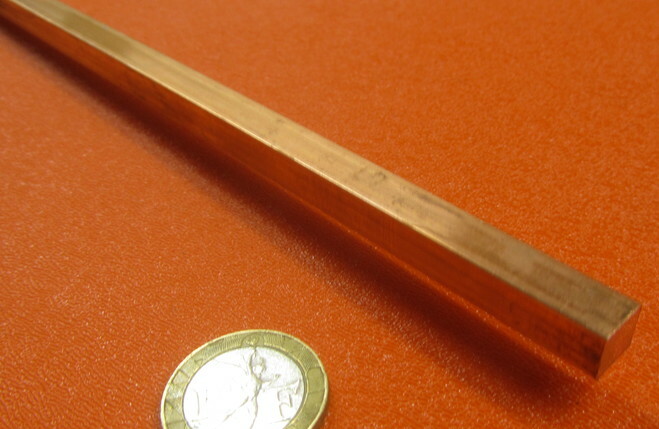 110 Copper Square Bar 1/2 Hard, 5/16″ Thick x 5/16″ Wide x 36 Inch Length