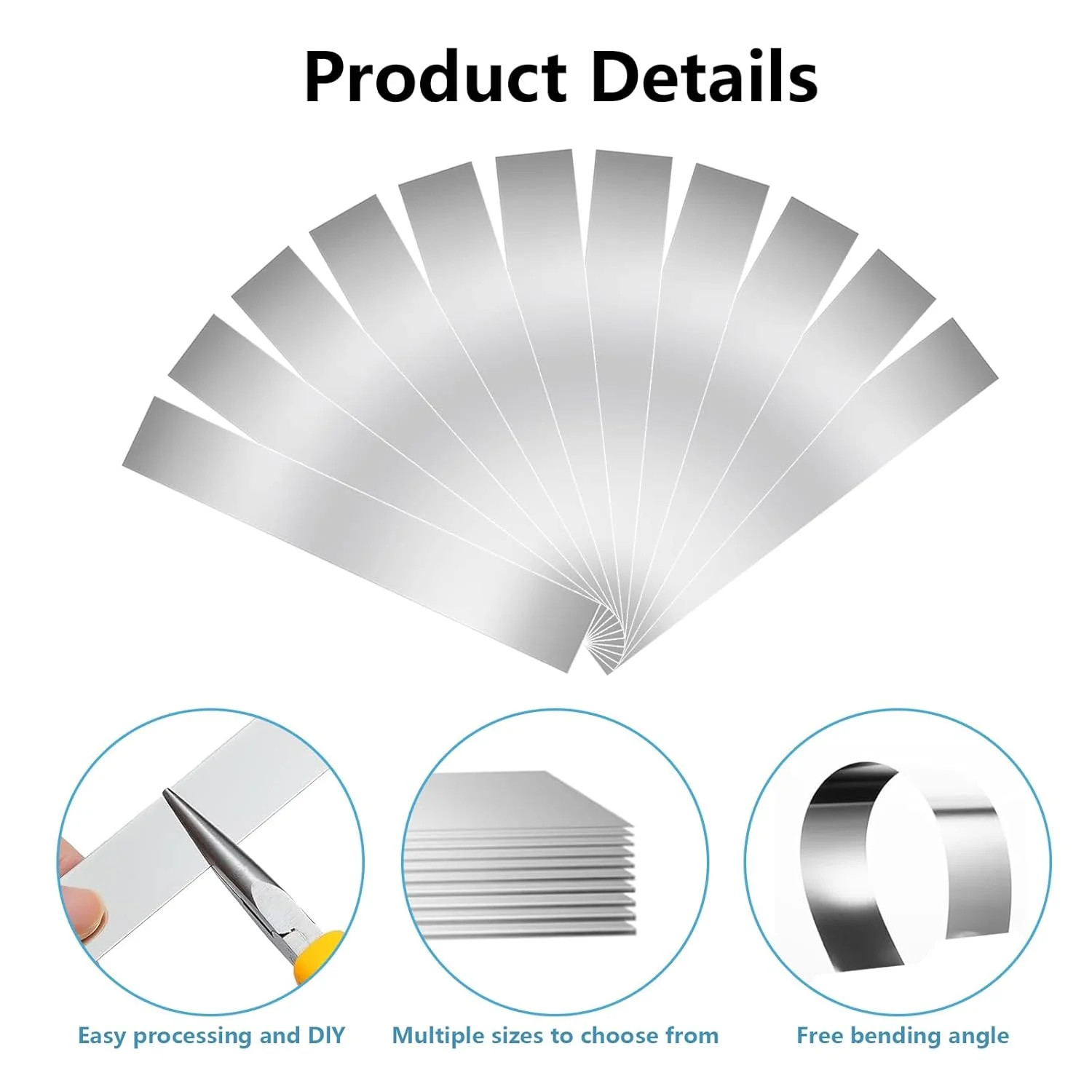 30pcs 304 Stainless Steel Shim Stock Assortment, 1″ Width x 6″ Length 10 Thickne