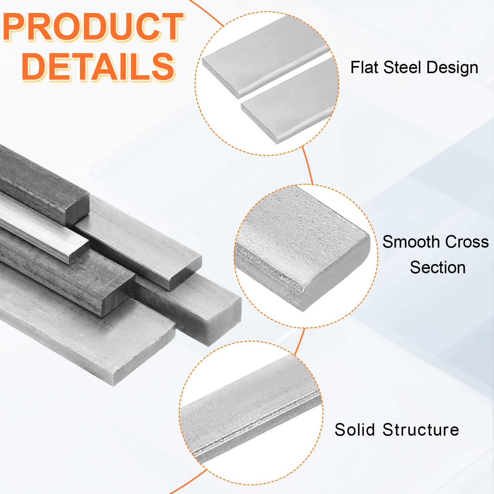 2Pcs 1018 Cold Rolled Carbon Steel Bar, 0.2″x0.79″x12″ Rectangular Flat Bar