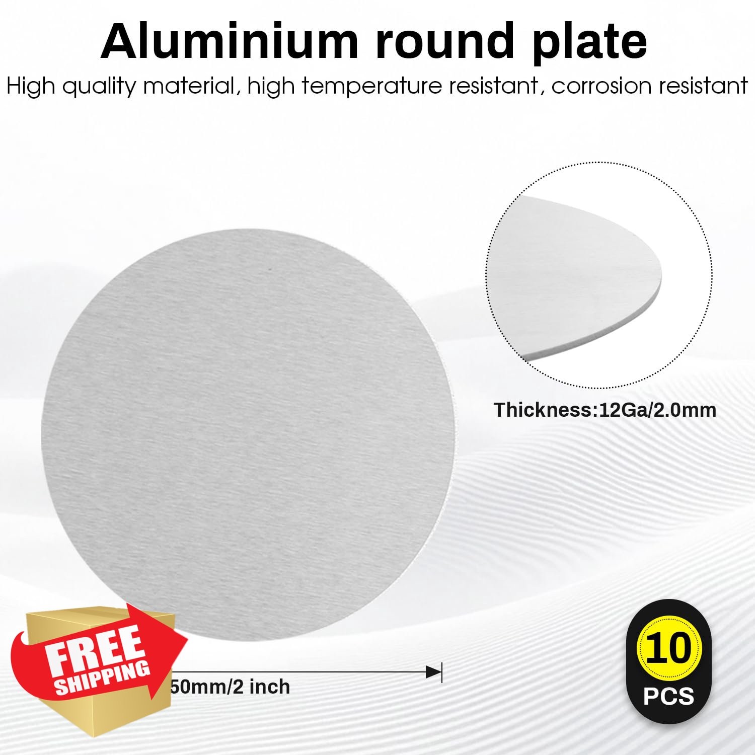 Uxney Aluminum Disc 2″ Dia 12Ga 10 Pack