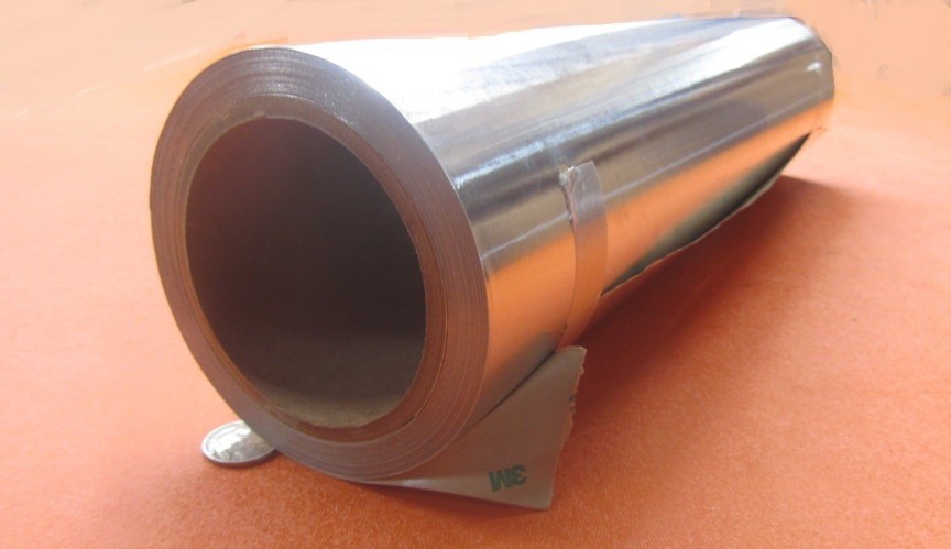 1100 Aluminum Foil Adhesive Back (O) .0015″ Thick x 18″ Wide x 50 Feet Long Roll