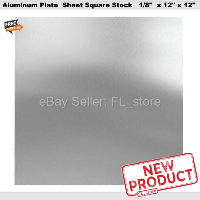 Aluminum Plate Sheet Stock 1/8″ x 12″ x 12″ Square 3003 Alloy Mill Finish 1 Foot