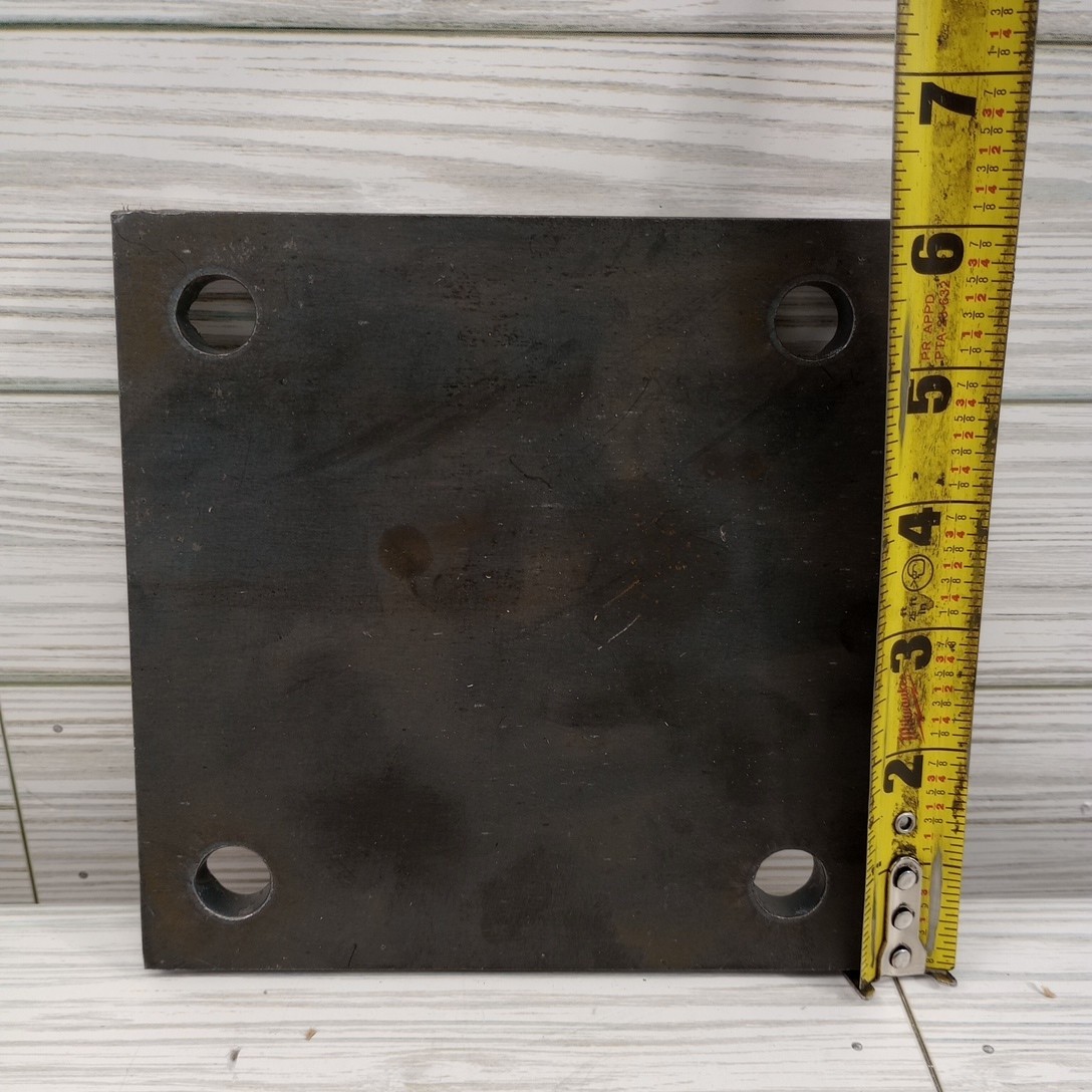 6″ x 6″ 3/8″ Thick Steel Base Plate 9/16″ Hole For 1/2″ Bolts Heavy Duty Weld