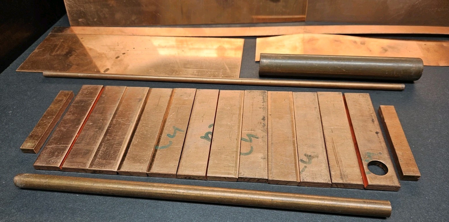 C110 Copper Lot ⅞” Round Bar ¼ Sheet Plate Stock Drops Machinist Welders Backing