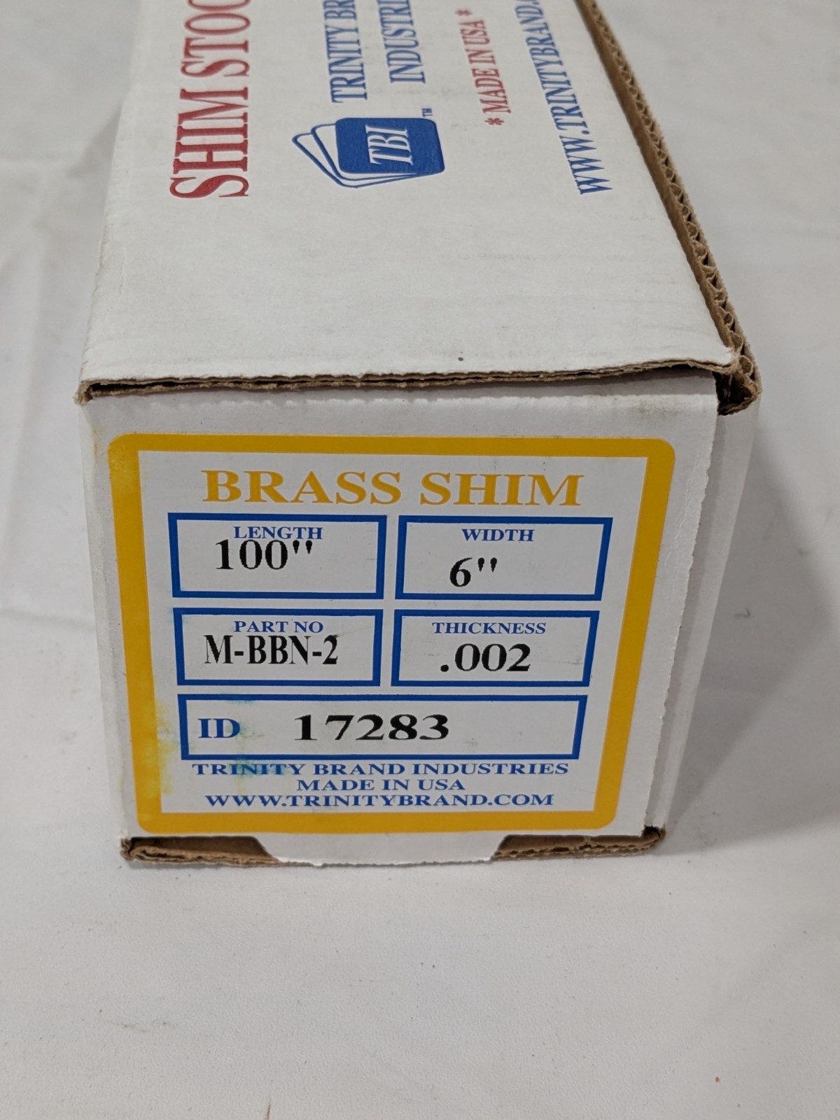 TBI Metal Shim Stock: Roll, 0.0020" Thick, 100" Long, 6" Wide, 26