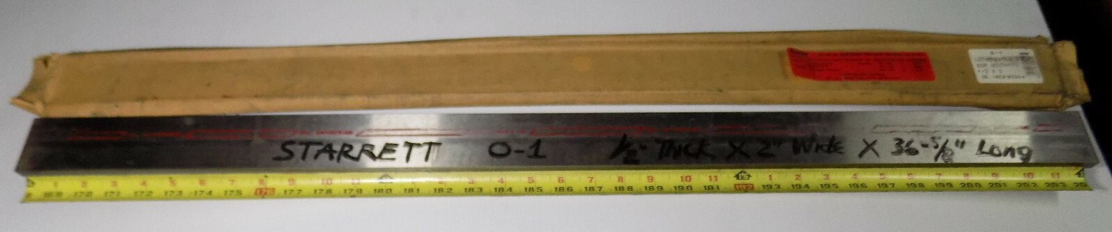 STARRETT O1 Tool Steel Ground Flat Bar Stock 1/2″ Thick X 36-5/8″ Long X 2″ Wide