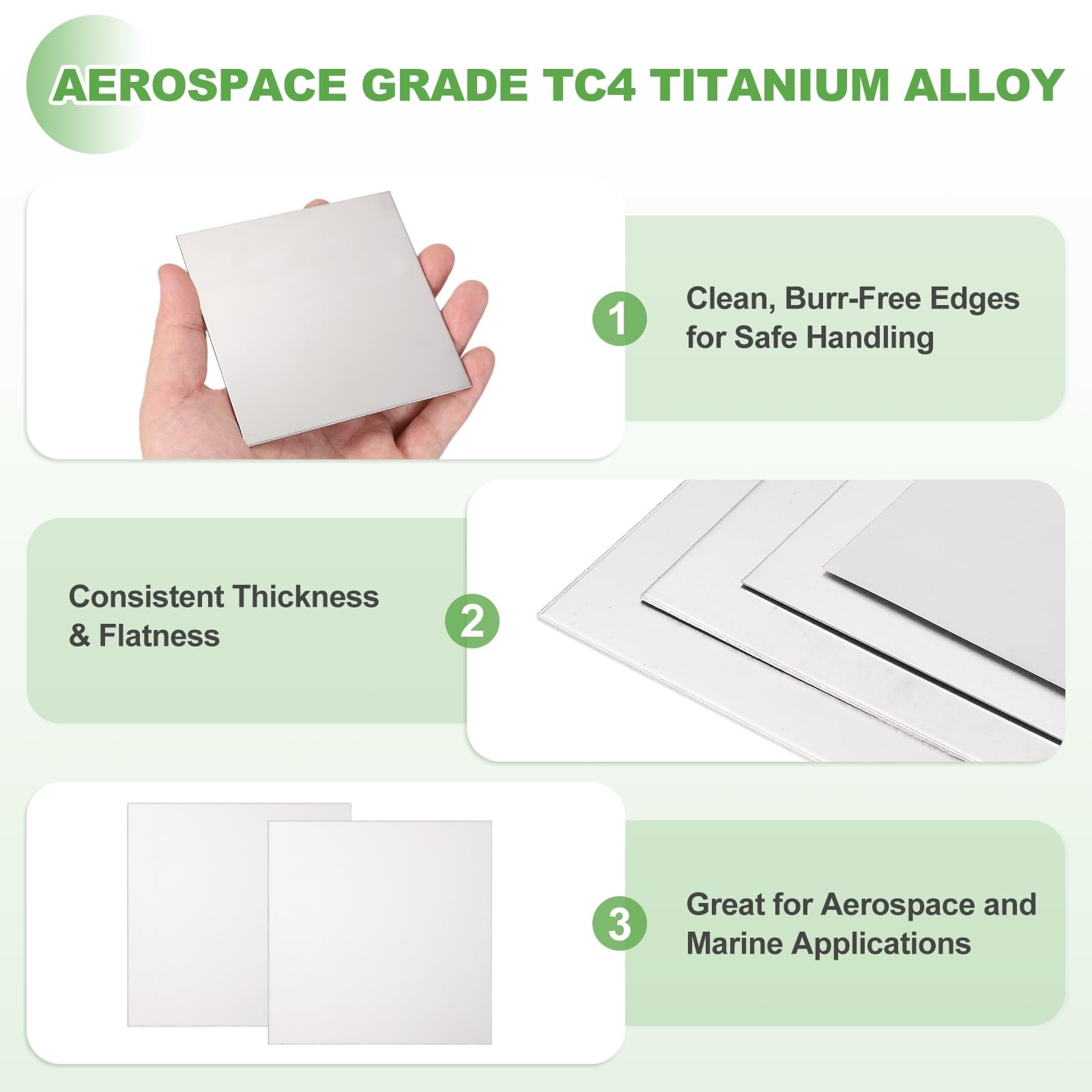 MECCANIXITY Titanium Plate Sheet, TC4 (Gr5) Ti 100x100x3mm Heat Resistant Tit…