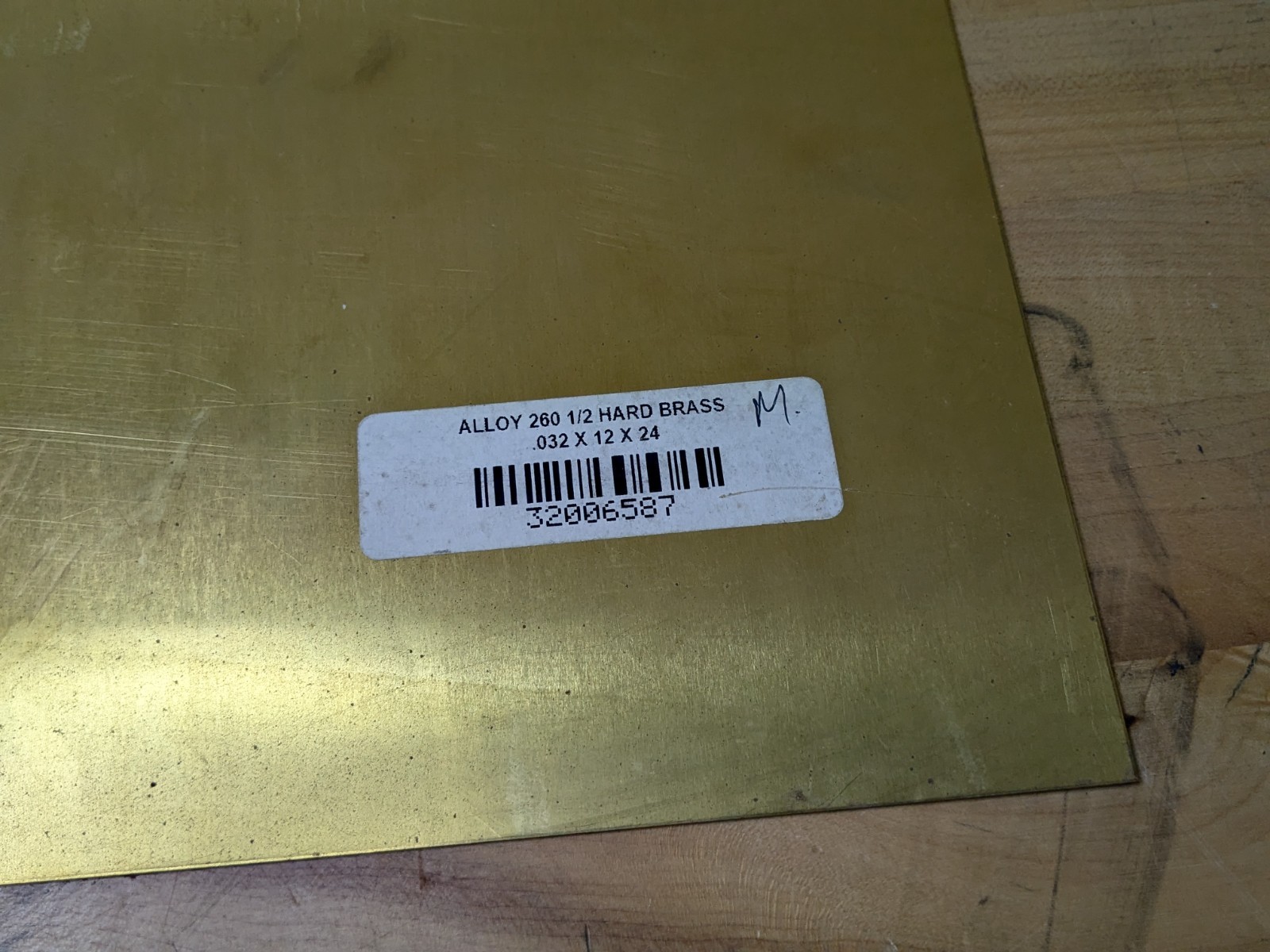 Brass Sheet Alloy 260 Half Hard Temper 24″ Length 12″ Width 0.032″ Thick