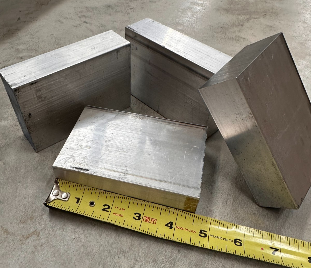 Aluminum 6061 T6 Drop Block Plate Remnant 1 1/4 X 3 X 4 1/4