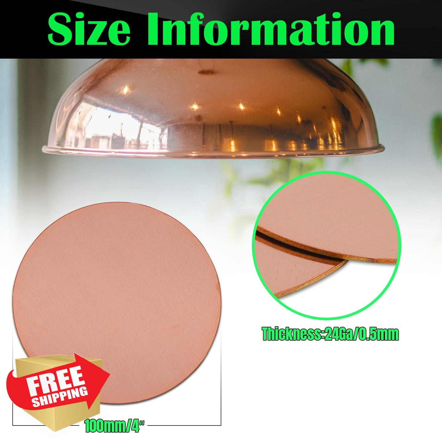 Uxney 4in Copper Round Discs 24 Ga 5 Pack