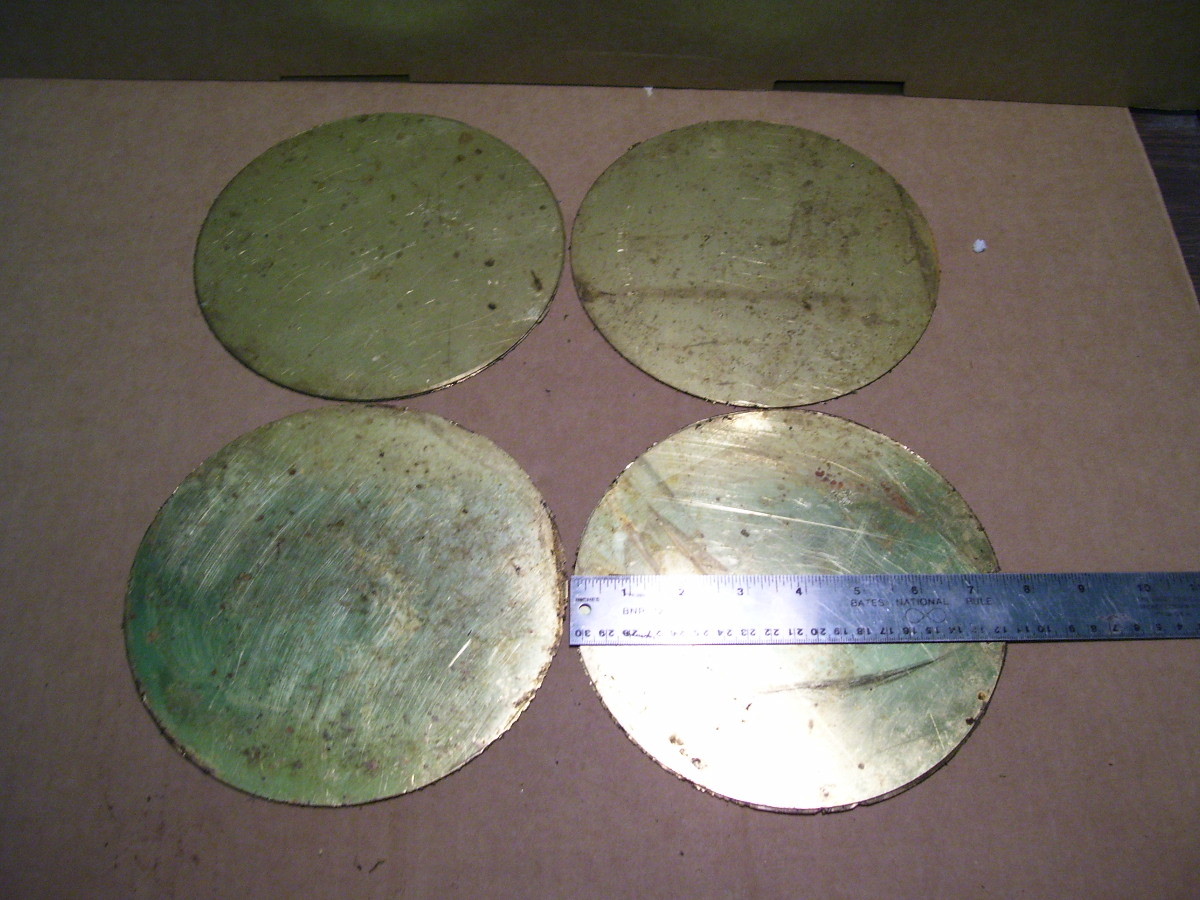 4PCS 18 GA .043″ TK BRASS SHEET 7-1/2″ DIA HOBBY JEWELRY SCIENTIFIC PROJECT 0156