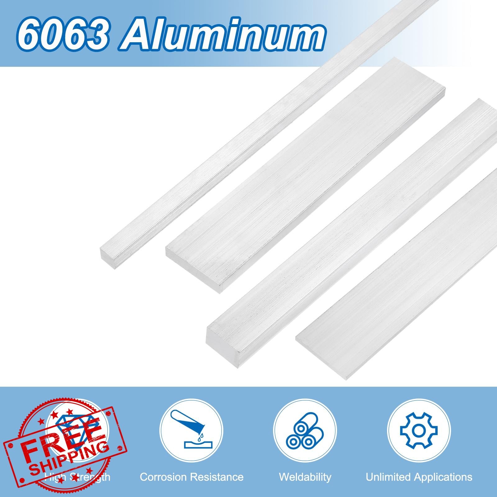 uxcell 1pc 5/8″x1-9/16″x12″ Aluminum Flat Bar 6063