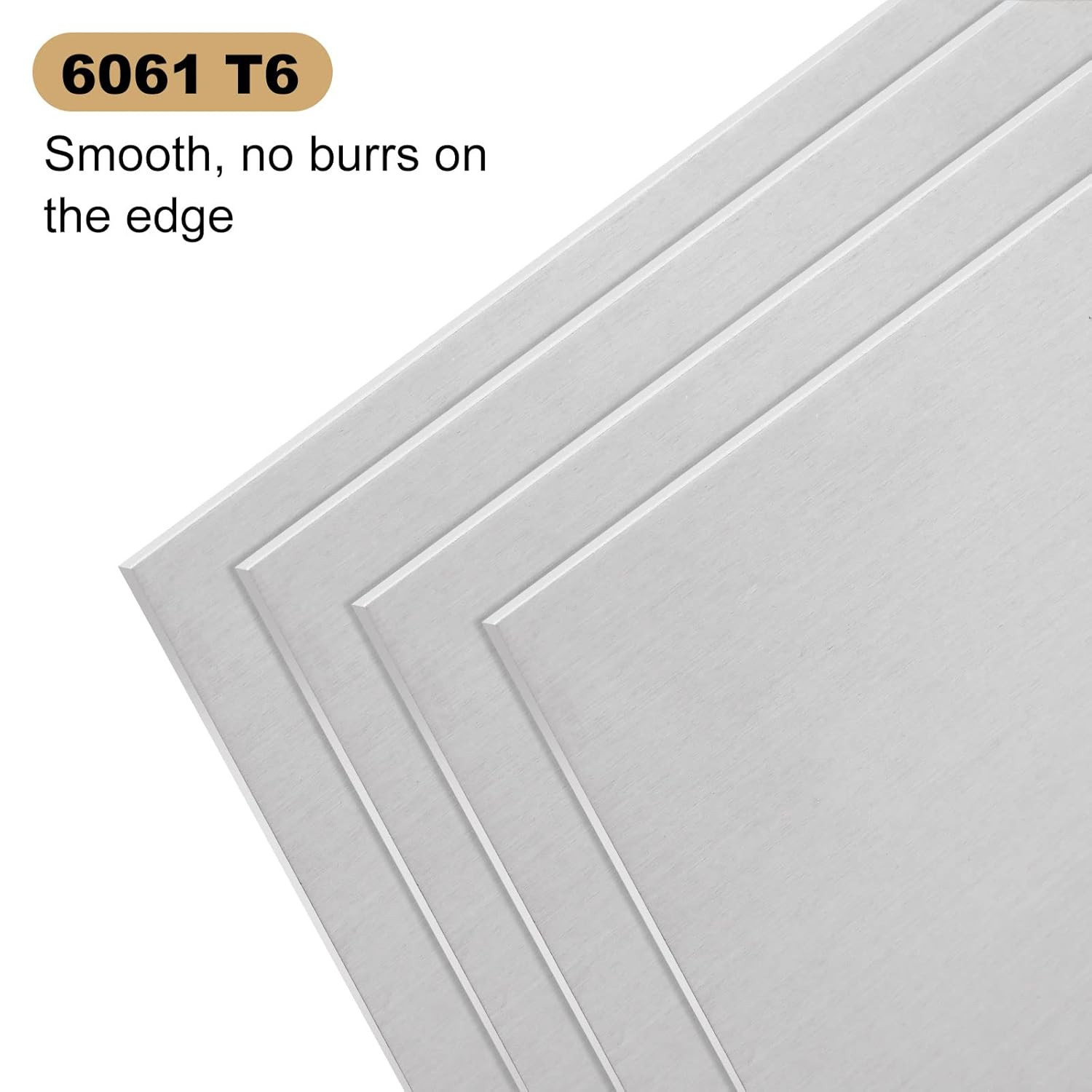 4 Pack 6061 T6 Aluminum Sheet Metal 6 X 6 X 1/8 Inch Flat Plain Aluminum Plate C